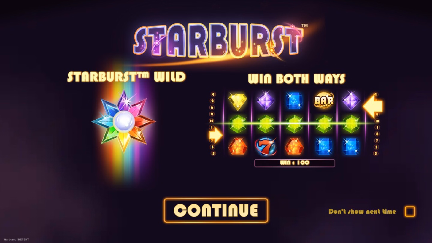 Starburst base game screenshot